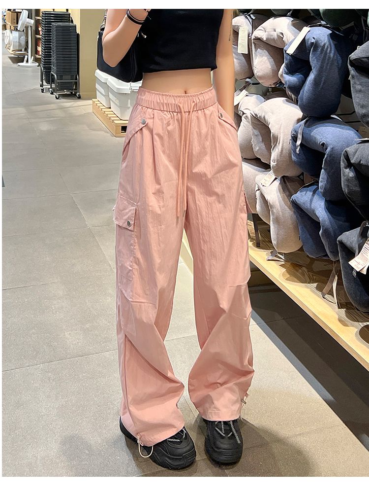 Pantalon cargo noir de style américain pour femme, nouvelle mode printemps 2025, style jazz européen, pantalon de sport et de randonnée_voghion.com