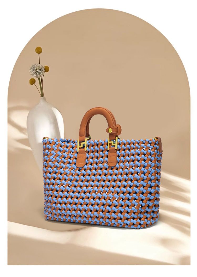 Håndvesker til kvinner, nye sommervevde handlevesker, enkle, uformelle skuldervesker, fasjonable og allsidige mor-og-barn-vesker, myntvesker._voghion.com