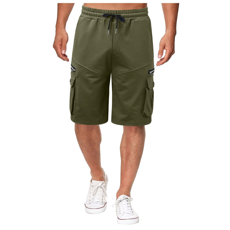 2024 Summer New Workwear Shorts, Pure Cotton Loose Size 5/4 Pants, Men's Multi Bag Casual Pants_voghion.com