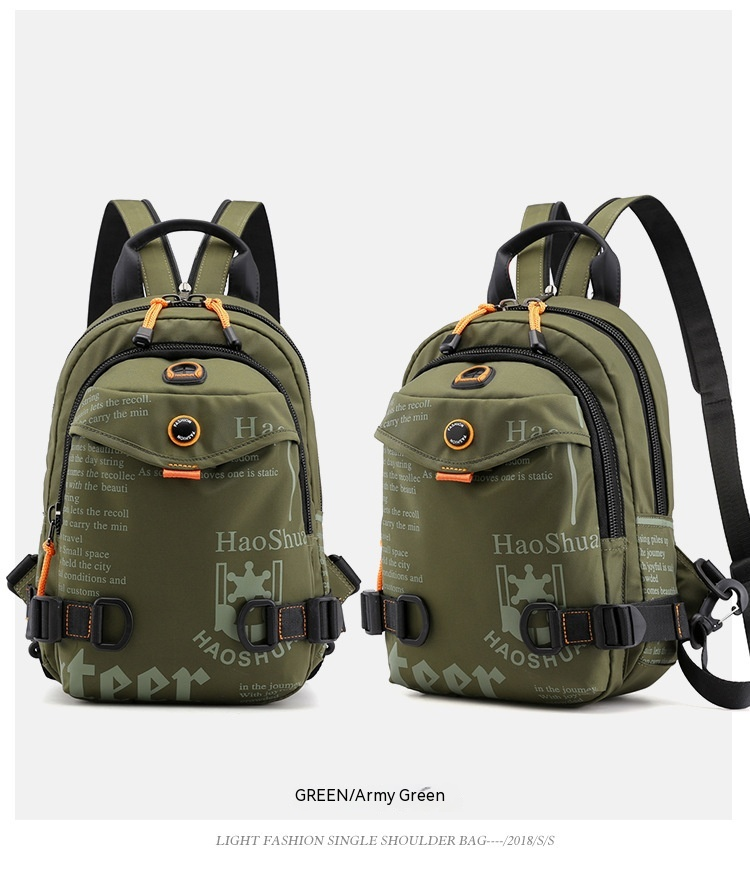 Nueva mochila informal versátil para exteriores para hombre, multifuncional, de moda, de nailon impermeable, bandolera de un solo hombro._voghion.com