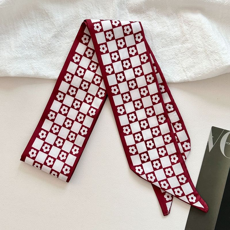 Sommer neuer rot gestreifter französischer minimalistischer dünner langer schmaler Haargummiband-Multifunktionshalsschal_voghion.com