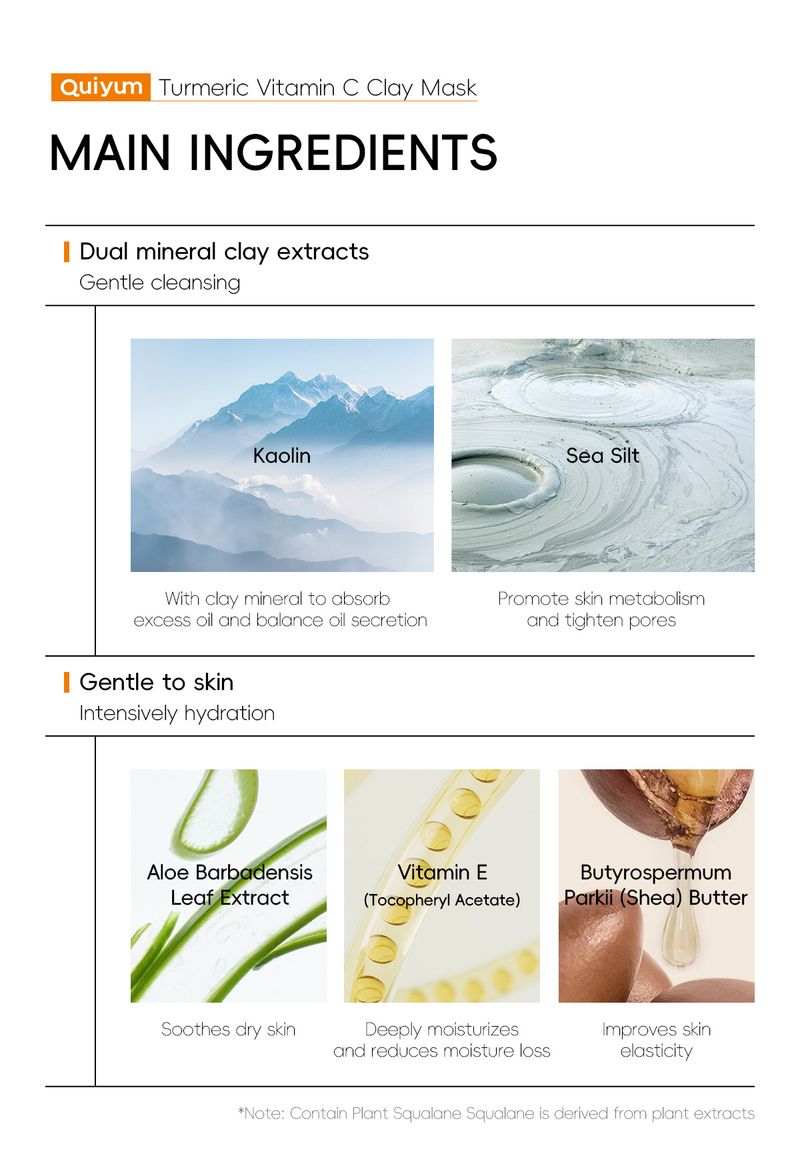 QUIYUM Mask Vitamin C Hydrating Moisturizing Cleansing Foreign Trade Sheet 5g Factory Spot_voghion.com