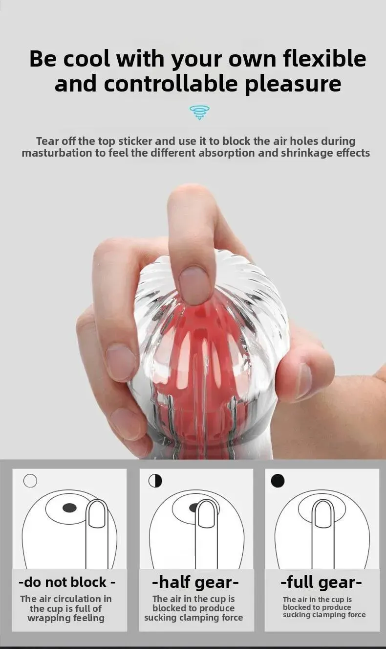 Männlicher Masturbator Real für Männer Vakuumtasche Ausdauertraining Transparente Masturbationstasse Sexspielzeug für Erwachsene_voghion.com
