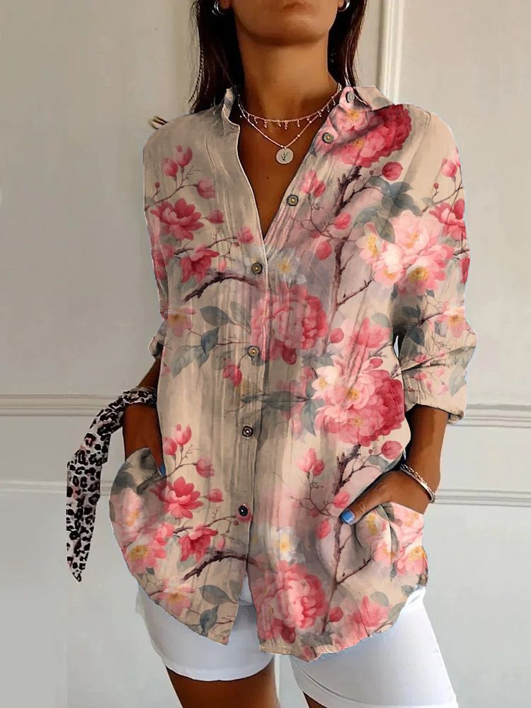 Chemise femme Verve 2025, nouvelle collection printemps-automne, tendance, manches longues, imprimé pois_voghion.com