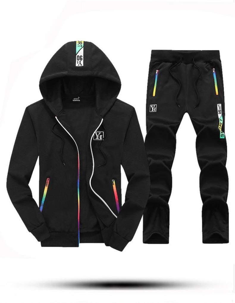 Conjunto de outono masculino 2023, nova moda coreana, conjunto esportivo casual masculino, manga comprida, conjunto de duas peças_voghion.com