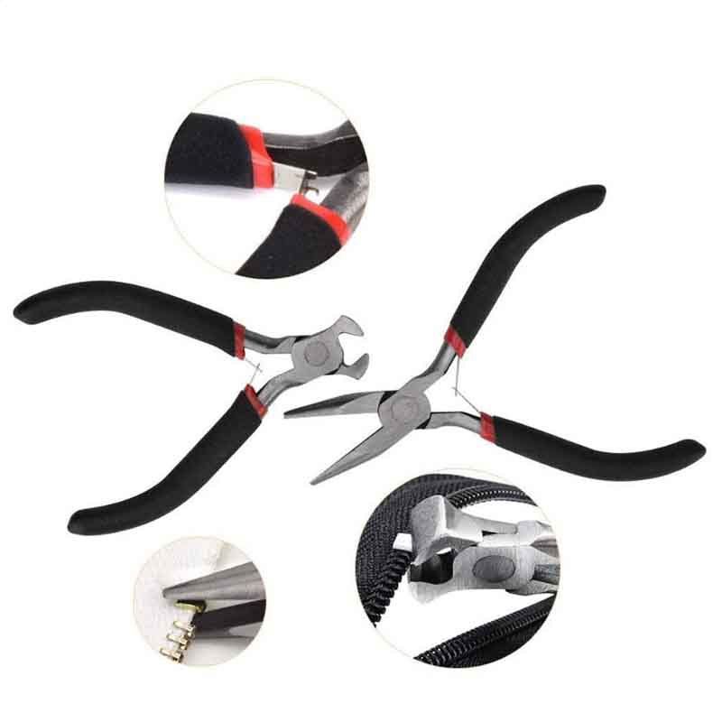 Cabeça de zíper de substituição para reparo de zíper U code fixer conjunto de controle deslizante de zíper de bagagem com caixa de alicate de corte superior_voghion.com