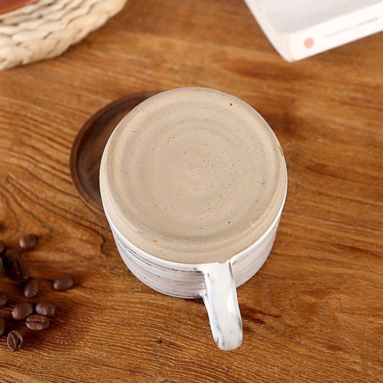 Nordisk ny kreativ kopp keramisk hjemmekontor kaffekopp høyverdig krus med lokk og skje_voghion.com