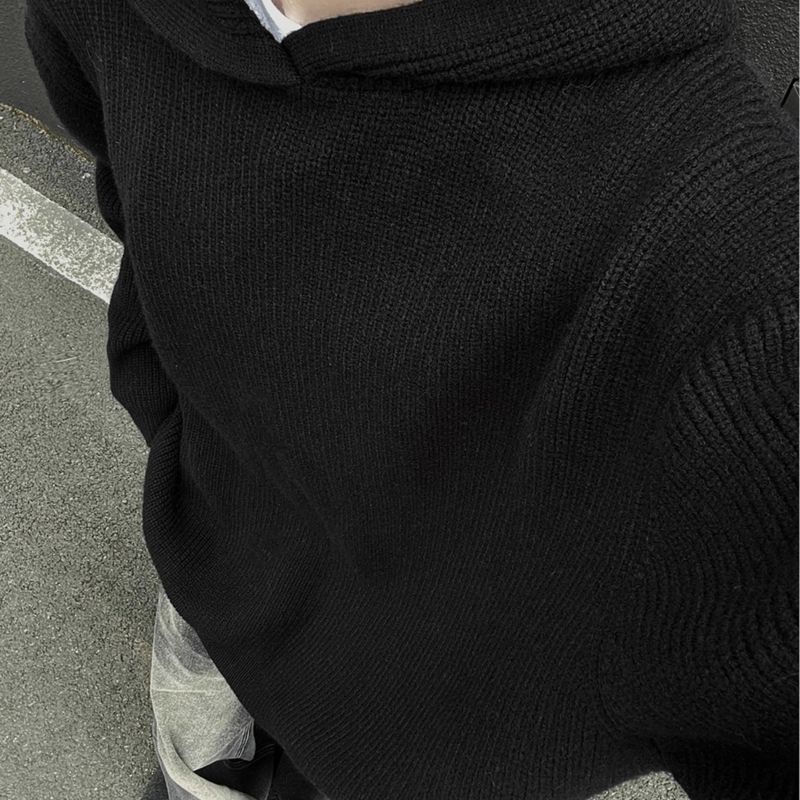 Cleanfit Gray Hooded Sweater Men's Autumn Winter New Style Cool Lazy Loose Knitted Cardigan Jacket_voghion.com