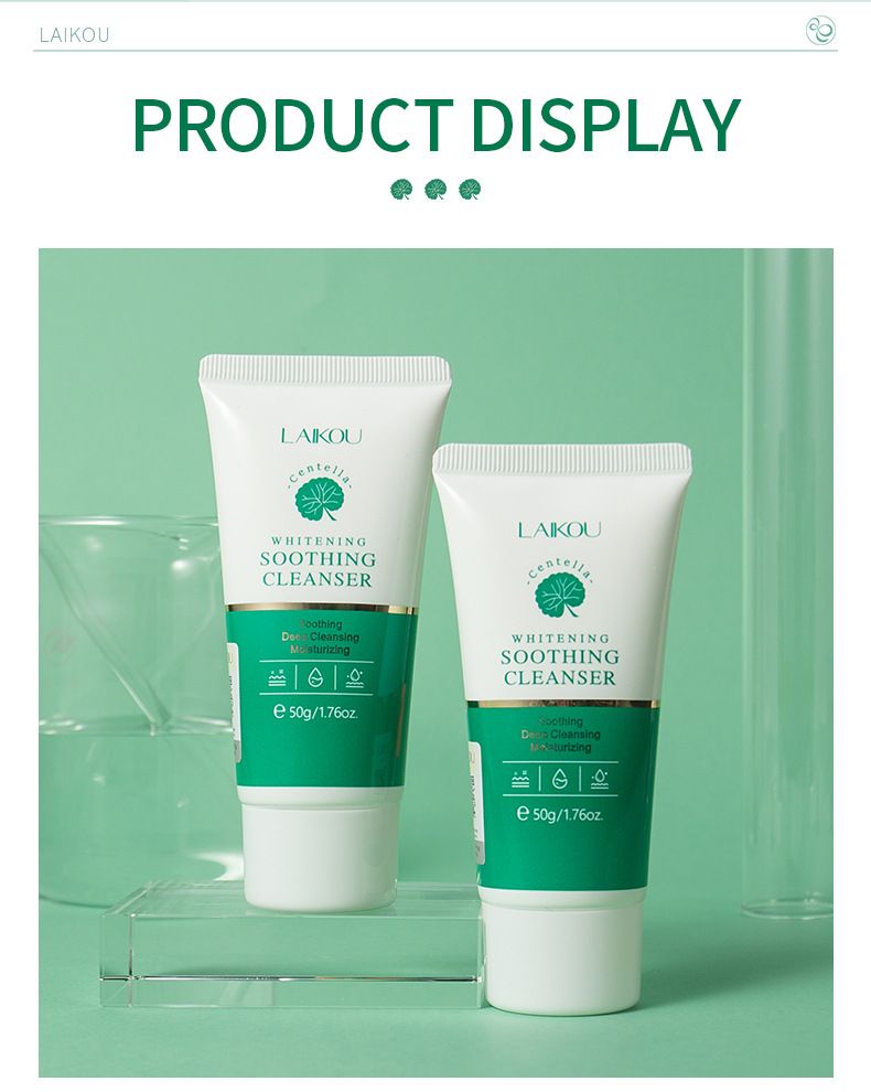 LAIKOU Centella Asiatica Facial Cleanser 50g Hydrating Moisturizing Refining Pore Cleanser_voghion.com
