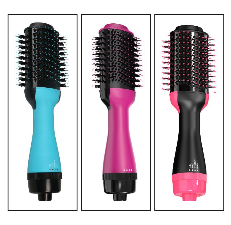 Stilvolle Heißluftbürste mit Temperaturregelung – 3-in-1-Glätteisen, Volumizer und Lockenstab (weiche Gummibeschichtung, kompakt und reisefreundlich)_voghion.com