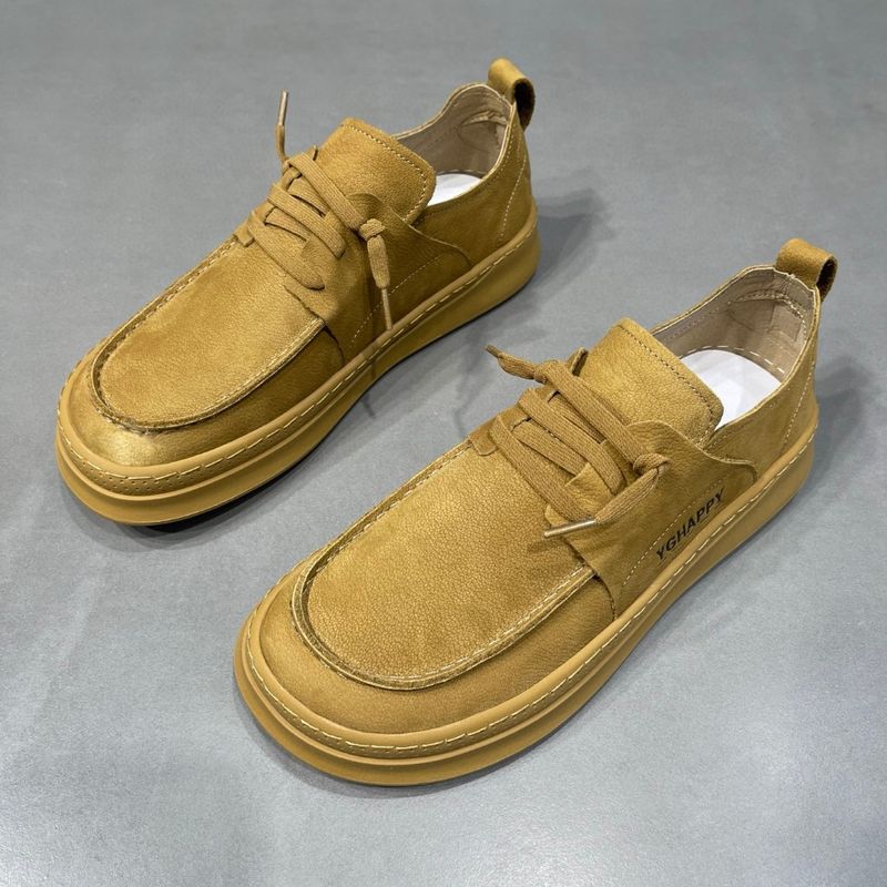 2025 Spring Breathable, Non Slip, Flat Bottom Sneakers, Lazy Shoes, British Style Loafers, Men's Casual Leather Shoes_voghion.com