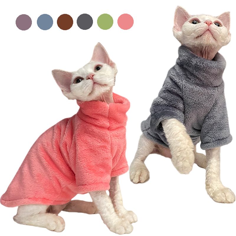 Winter Warm Hairless Small Medium Dogs, Turtleneck, Sweater, Jacket Puppies And Cats, Coat, Clothing For Cats Chihuahua By PawParty Store_voghion.com