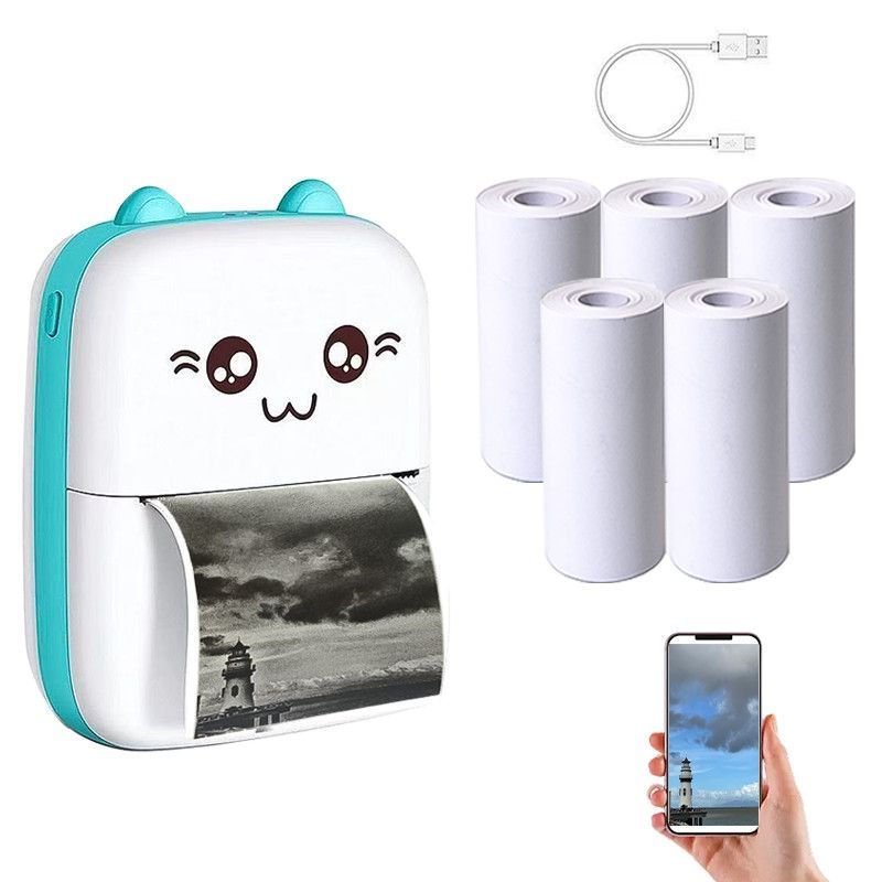 Mini impressora térmica C9 Bluetooth Mobile Photo Meow Pocket Student Máquina de correção de erros Etiqueta Material de estudo_voghion.com