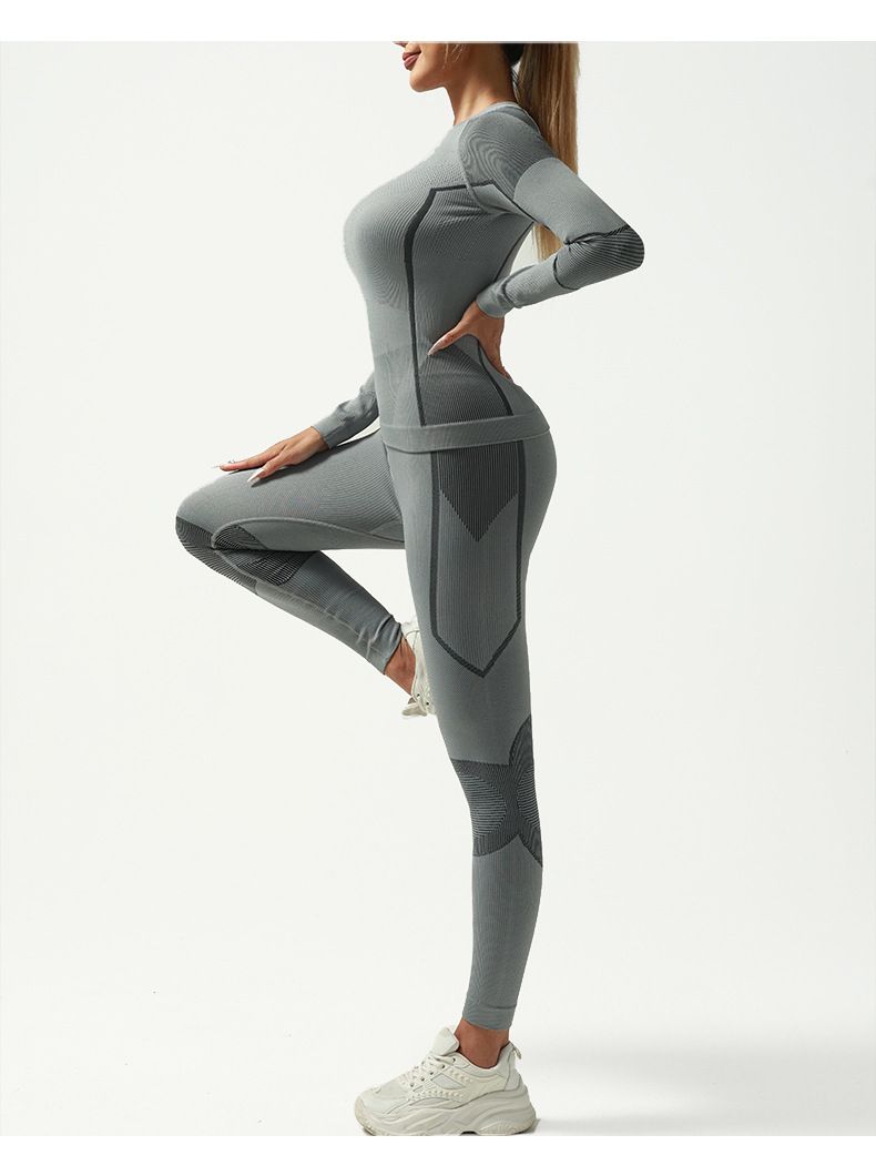 Completo intimo termico da sci senza cuciture da donna - Intimo termico ad alta elasticità per sport invernali, escursionismo e attività all'aperto_voghion.com