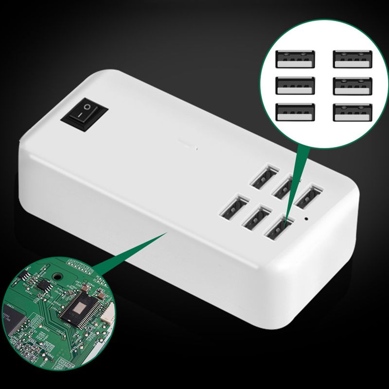 Music Festival  30W 6USB plug-in multi port USB 6-port smartphone tablet travel charger_voghion.com