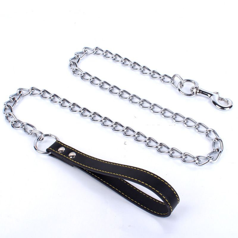 Iron Chain Anti-Bite Anti-Explosion Choking Prevention For Golden Retriever French Bulldog Medium Large Dog Tether Leash_voghion.com
