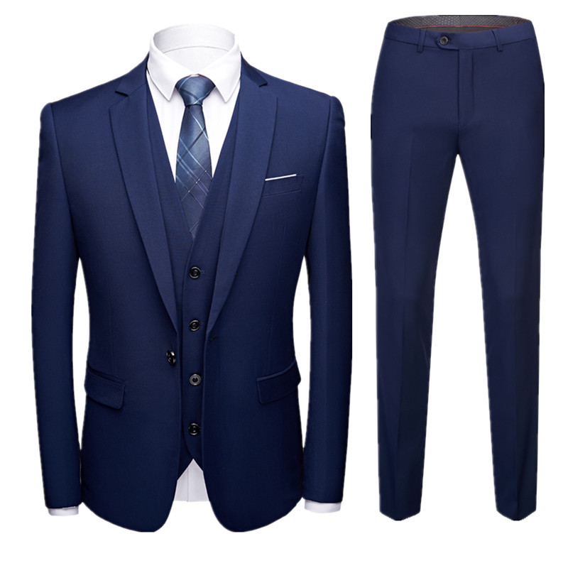 Men's Clothing men's groom's suit three piece slim casual work suit suit_voghion.com