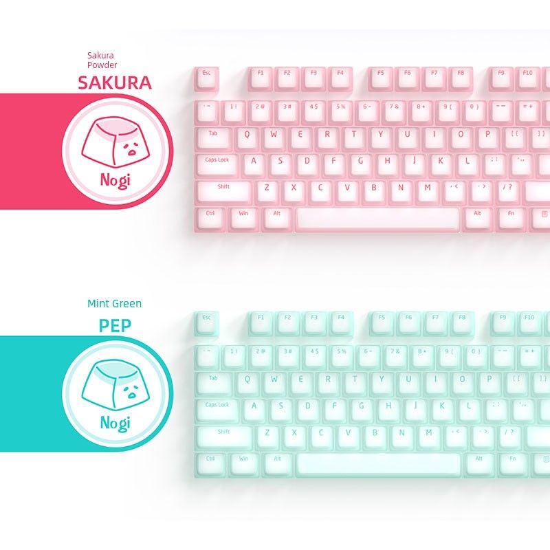 Tastiera meccanica comoda con tasti in silicone morbido stile lupo, originale, ad alta velocità, Herji Nogi Pudding Jelly_voghion.com