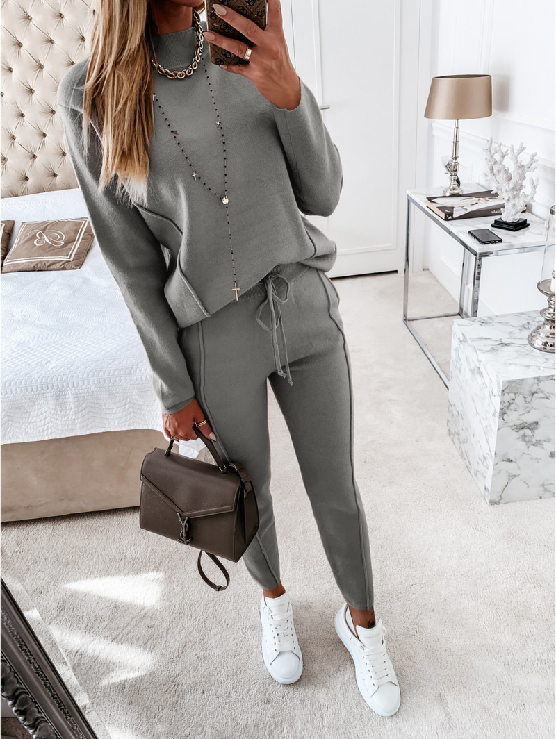 Tailleur pantalone casual da donna tinta unita_voghion.com