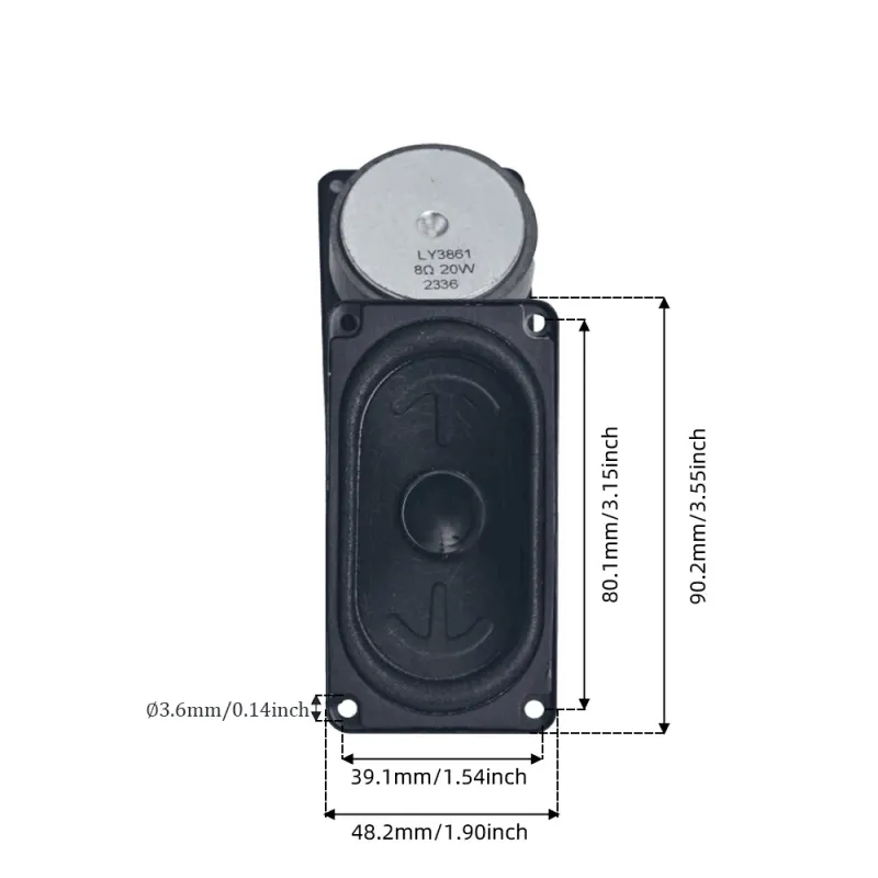 2 gab./iepakojums 3,5 collu 8 omu 20 W Ss pilna diapazona taisnstūrveida DIY mājas skaņas zemfrekvences skaļrunis ar Bluetooth multividi_voghion.com