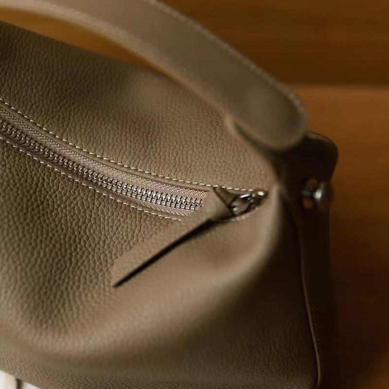 Borsa a tracolla singola con motivo litchi Boston, in pelle bovina, con strato superiore TOGO, 2023, per le donne che vanno al lavoro_voghion.com