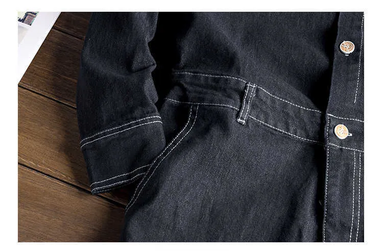 Jeans Sokotoo Herren-Overalls aus schwarzem Denim mit Stickerei und langen, abnehmbaren Ärmeln. Lässige Cargo-Jeans mit bestickten Taschen_voghion.com