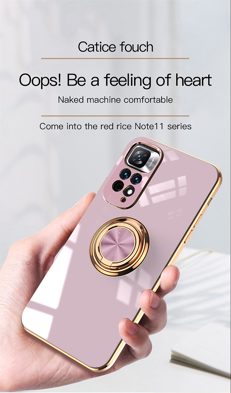 Funda de teléfono de silicona suave para Redmi Note 11 10 Pro Max 11S 10S Mi 12 11T Pro 11 Lite con soporte para anillo de dedo_voghion.com