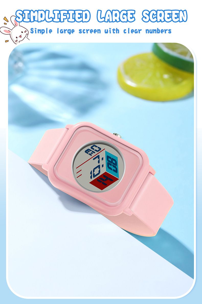 Modern Square Digital Watch With LED Backlight, Waterproof & Lightweight Design For Students And Casual Wear Luminous Leisure Watch_voghion.com