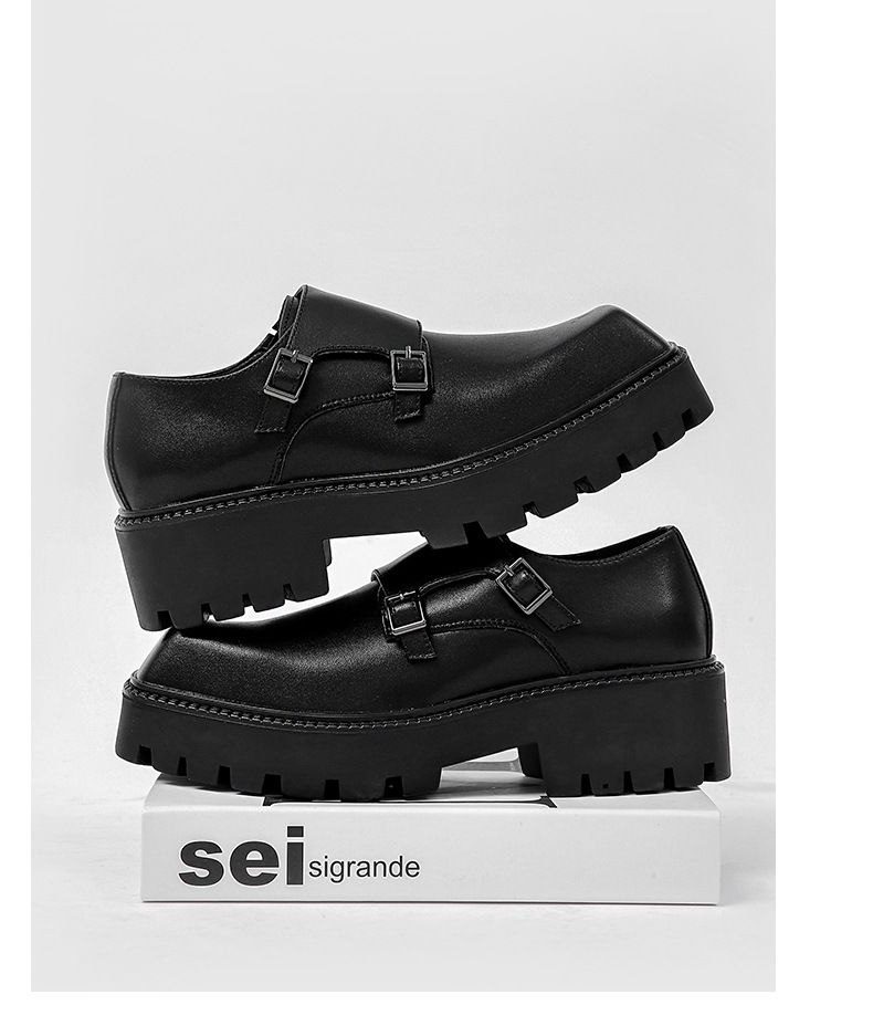 Freizeitschuhe mit dicker Sohle und höhenverstärkender Sohle, Leder-Derby-Schuhe, Herbst/Winter 2025, Neu_voghion.com