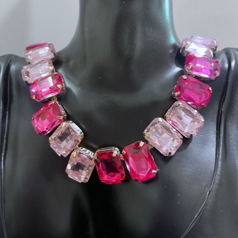 Collana da donna con collana personalizzata di alta qualità, con strass retrò, luce e diamanti esagerati_voghion.com