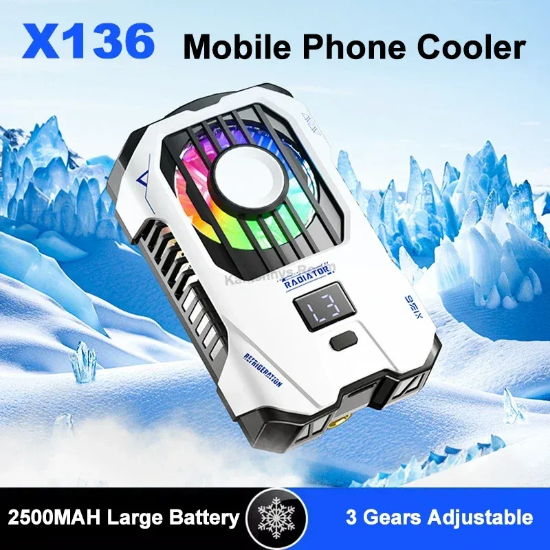 Magnetic Mobile Phone Cooling Fan Two Speed Adjustable Semiconductor Ice Sealed Radiator For IPhone Samsung Xiaomi_voghion.com