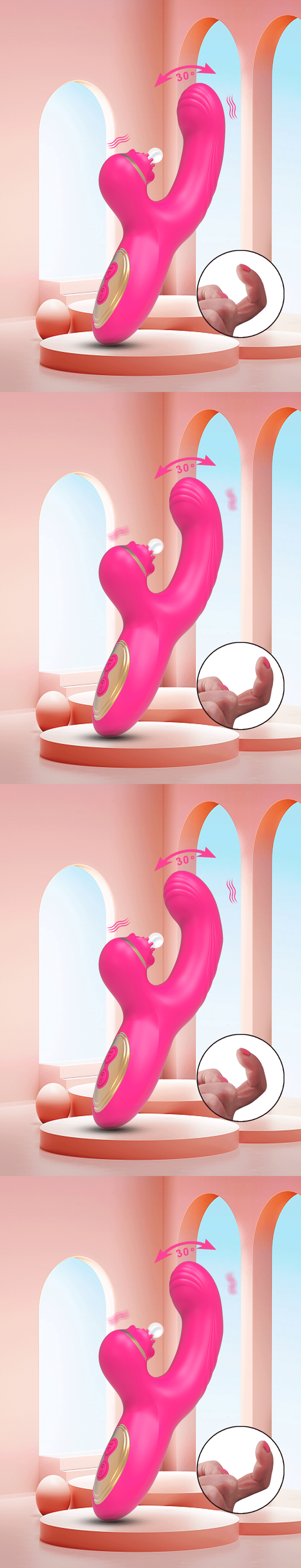 Wagging G Vibratore multifunzionale per donna, stimolatore del clitoride, dildo imitatore del dito, masturbatore femminile_voghion.com