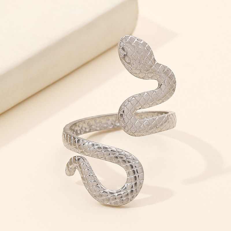 Edelstahl hydraulische dreidimensionale schmuck mit personalisierte Titan stahl schlange förmigen öffnung einstellbare ring_voghion.com