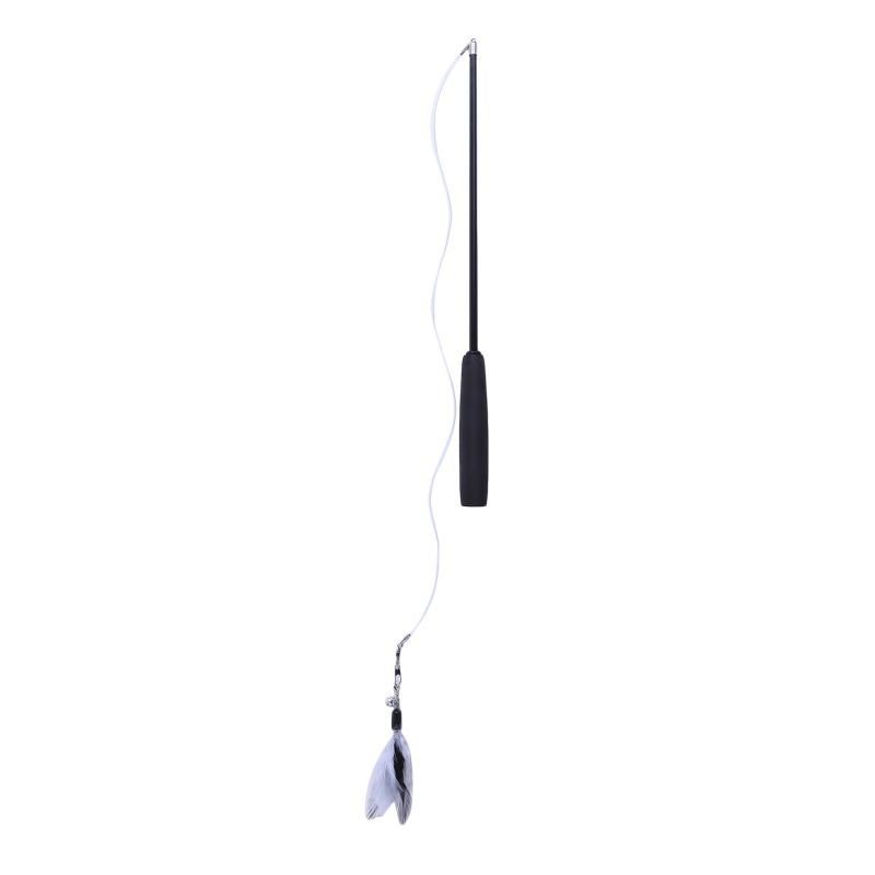 Cat Teaser Wands Three-section Telescopic Fishing Pole Wand Kitten Funny Catcher Teaser Stick Rod Interactive Stick Teaser Toys_voghion.com