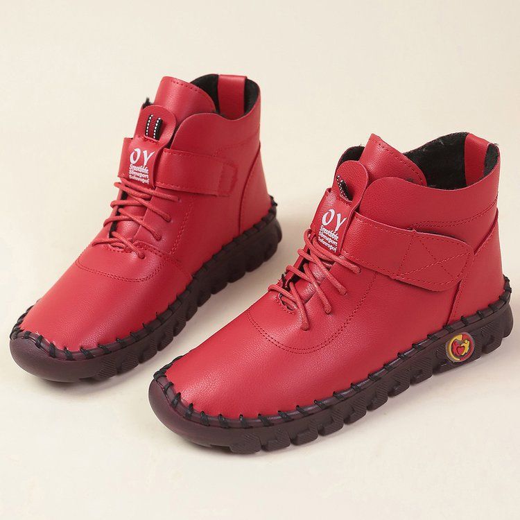 Plus Size Soft Sole Hand-sewn Velcro Cross Strap 2025 New Platform Casual Shoes_voghion.com