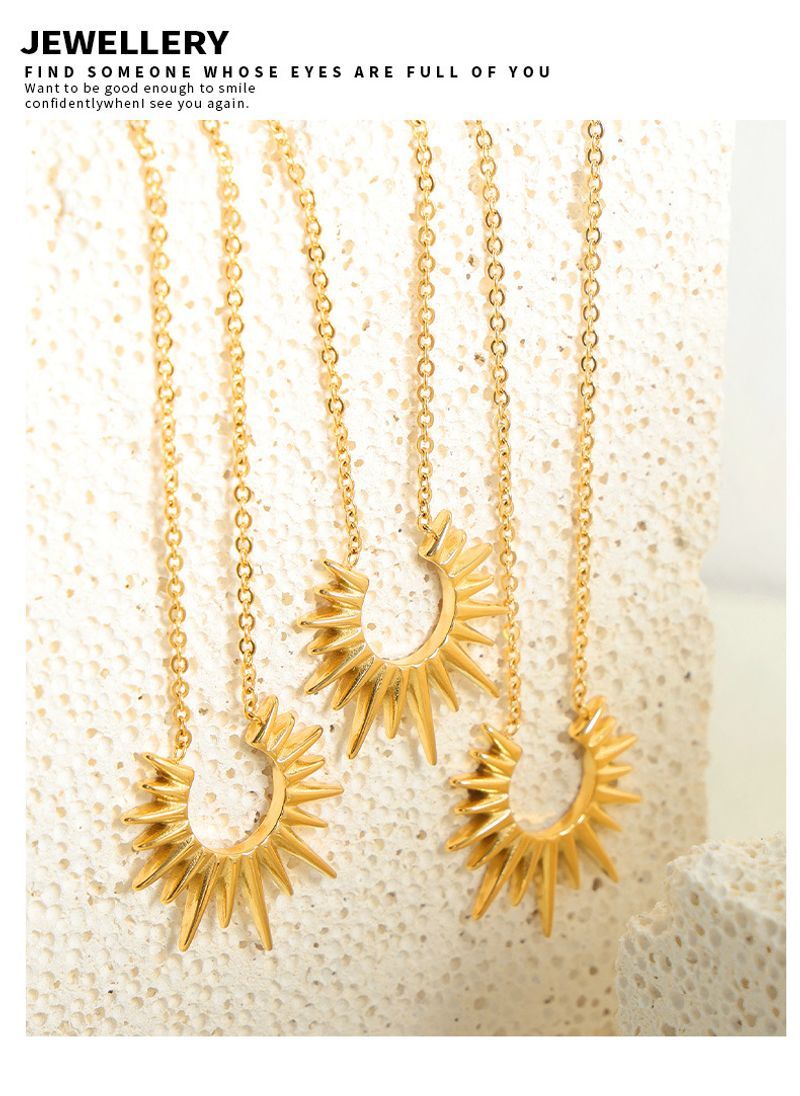 Individuelle Nische Cooler Stil Einzigartige geometrische Form Strahlender Anhänger Modisch Einfacher und vielseitiger Titanstahl_voghion.com