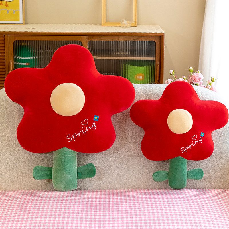 Cuscino di peluche a forma di fiore, adorabile e comodo, cuscino da ufficio con design floreale e cartone animato_voghion.com