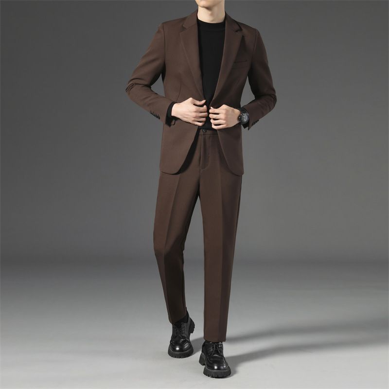 Completo casual da uomo CT, autunno inverno 2025, nuovo e alla moda, pantaloni a nove punte, due pezzi, elegante, completo da tre pezzi_voghion.com