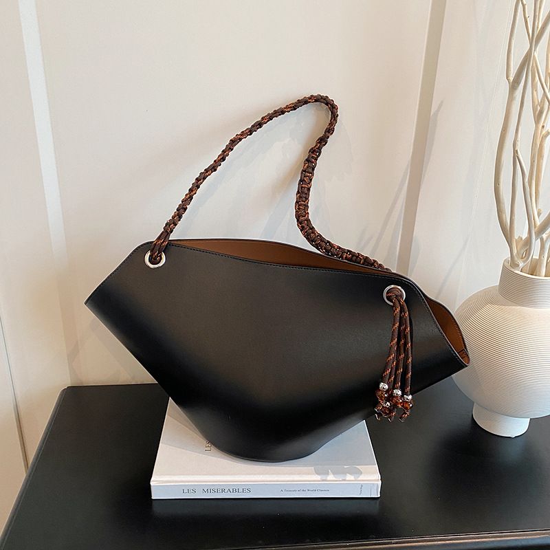 Borsa a tracolla in pelle di vacchetta semplice e casual da donna, da ascella, 2024, nuova moda, versatile, grande capacità_voghion.com