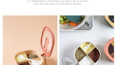 Zestaw czterech zintegrowanych akcesoriów kuchennych, słoik na sól MSG, pojemnik na przyprawy ..._voghion.com