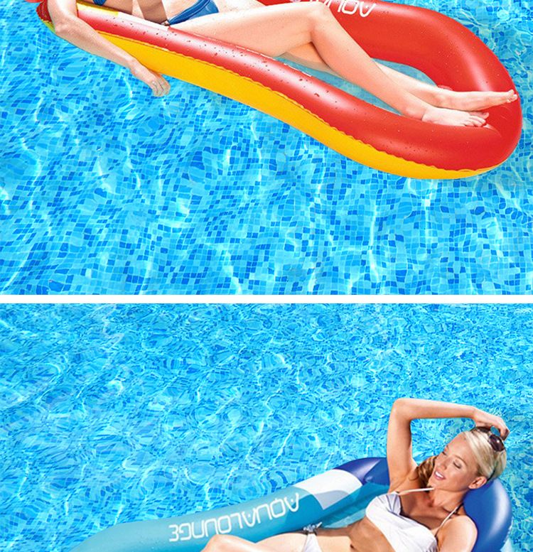 Inflatable Pool Lounge Chair With Armrests & Mesh Seat - Floating Water Hammock For Swimming Beach & Lake (Quick-Dry Heavy-Duty PVC Portable Design)_voghion.com