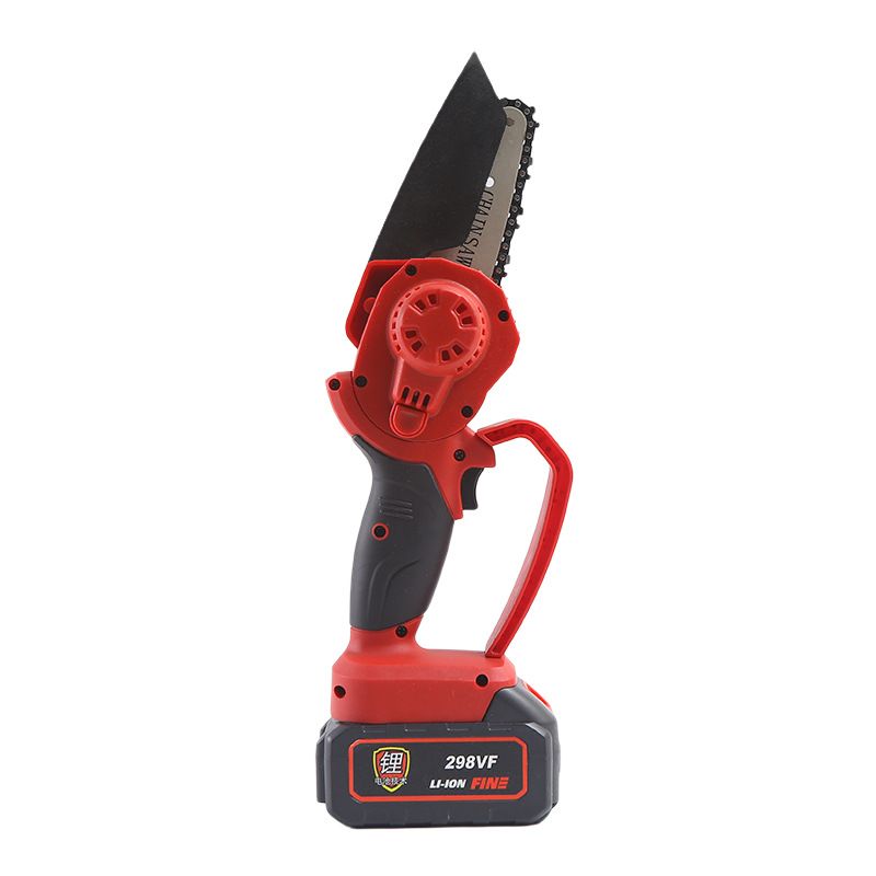21V Cordless Lithium-Ion Chainsaw - Lightweight 4-Inch Electric Chainsaw For Home Gardening & Wood Cutting (Rotary Knob Adjustable)_voghion.com