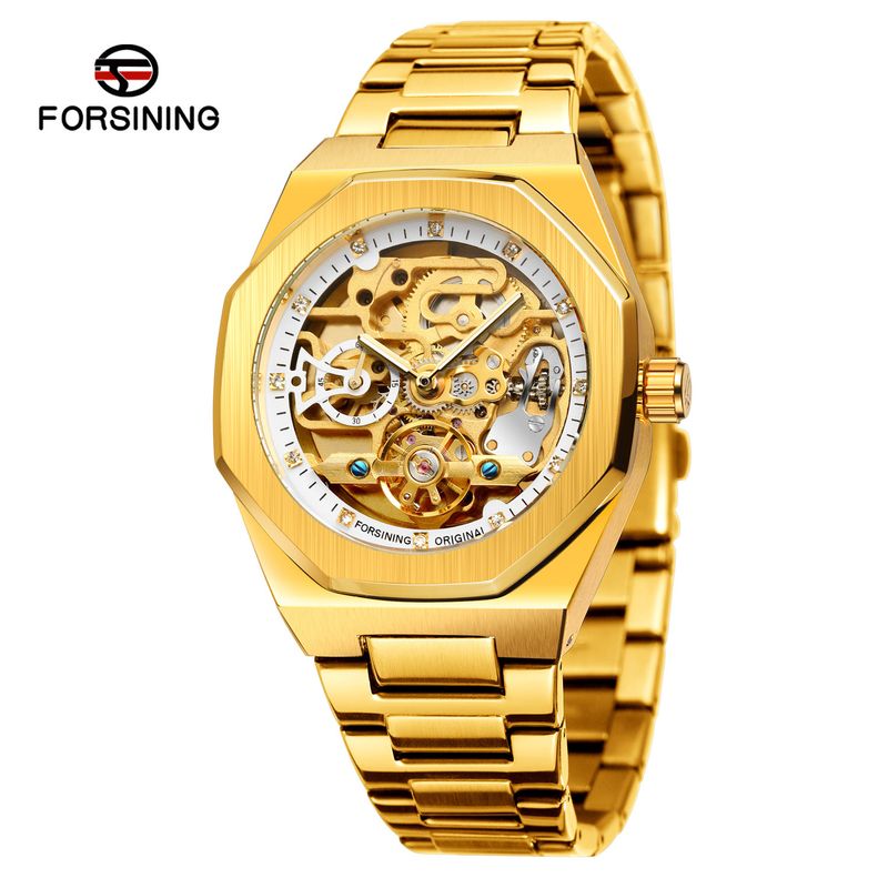 Men's Automatic Mechanical Watch With Luminous Hands, Three Subdials, And Day Display - Stainless Steel Band Six Pin Week Steel Belt Mechanical Watch_voghion.com