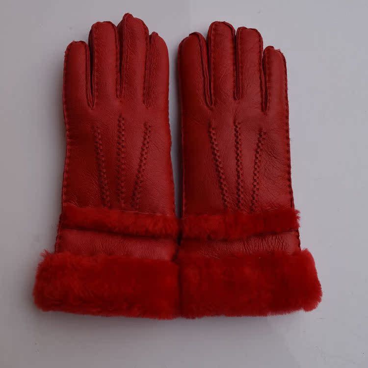 Genuine Sheepskin For Women Winter Warm Casual Patent Leather Riding Gloves_voghion.com