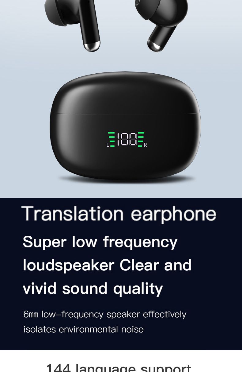 Translator AI Smart Translation Bluetooth Headset Hot Selling Real Time Simultaneous Interpretation Translation Headset_voghion.com