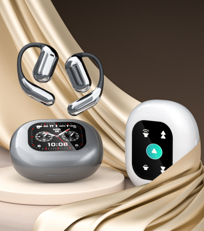 Shenzhen Digital Private Model Q16 Pro Noise Cancelling Smart Touch Screen Non-In-Ear Bluetooth Earphones_voghion.com