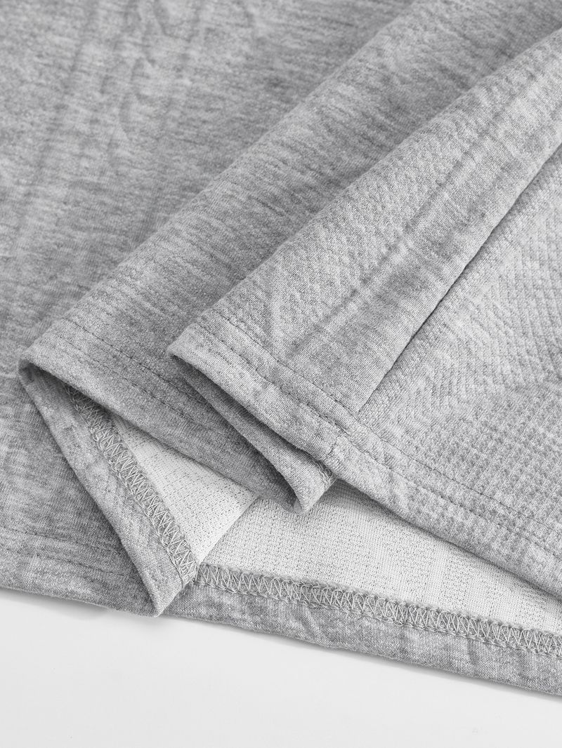 Conjunto de polo y sudadera con rayas de trigo texturizado para hombre: conjunto retro de manga larga con capas para uso informal._voghion.com