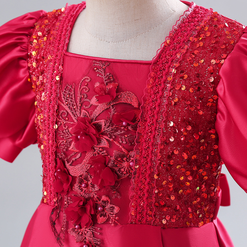 Robe princesse à fleurs pour filles d'un an, spectacle de Piano d'été_voghion.com