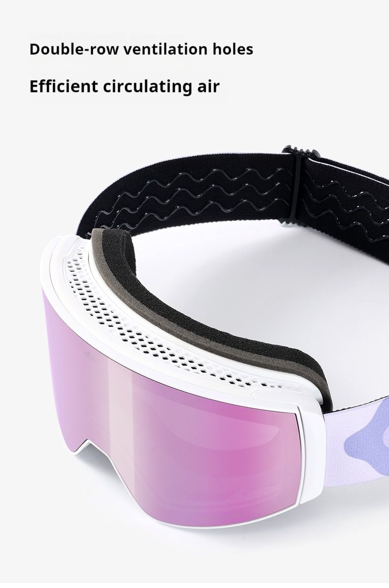 Magnetische Skibrille, doppelschichtige Antibeschlagbrille für Männer und Frauen, winddichte Skibrille zum Schneeklettern im Freien_voghion.com