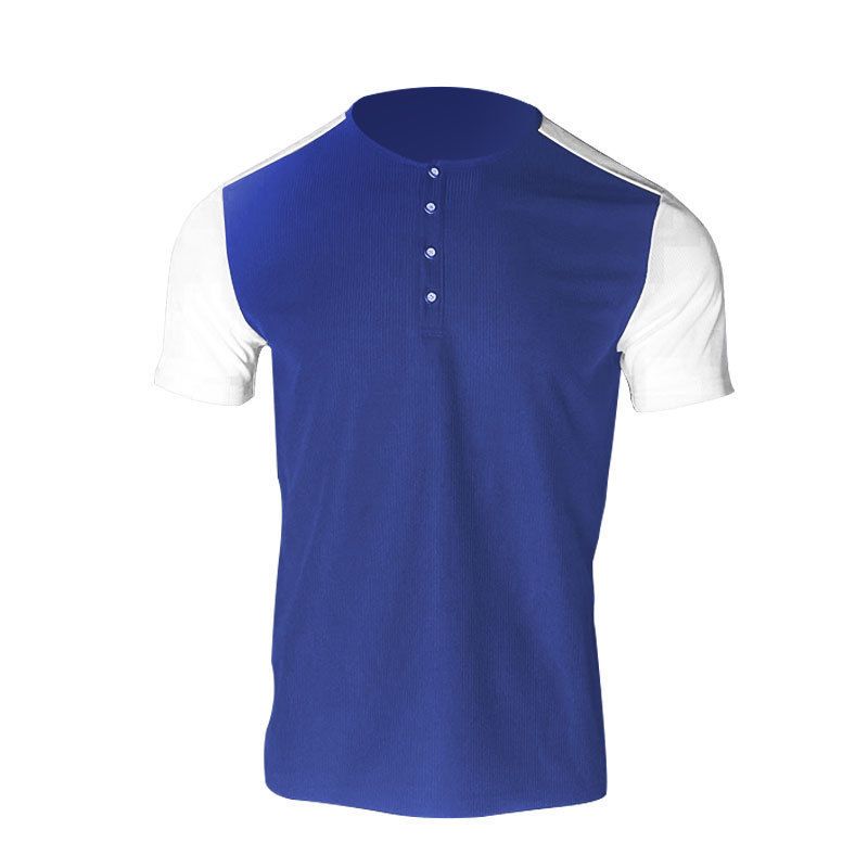 2025d 2024 New Plus Size Men's Oversized Waffle Texture T-Shirt Henley Shirt Color Block Short Sleeve_voghion.com